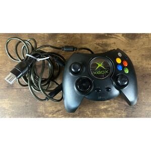 Original Xbox Duke Controller OEM Black w/ Breakaway Cable Tested And Working